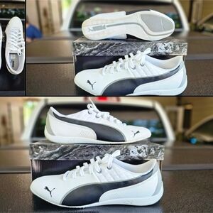 Puma Men's White and Black Sneakers